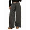 thumbnail image 1 of Pantalones Deportivos de Pierna para Mujer, Holgados, con Cordón, de Cintura Alta y Bolsillos Gris Carbón L, 1 of 9