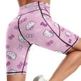 thumbnail image 2 of Hello Kitty Women Biker Shorts, High Waisted Tummy Control Workout Shorts for Running Yoga Athletic, 2 of 6