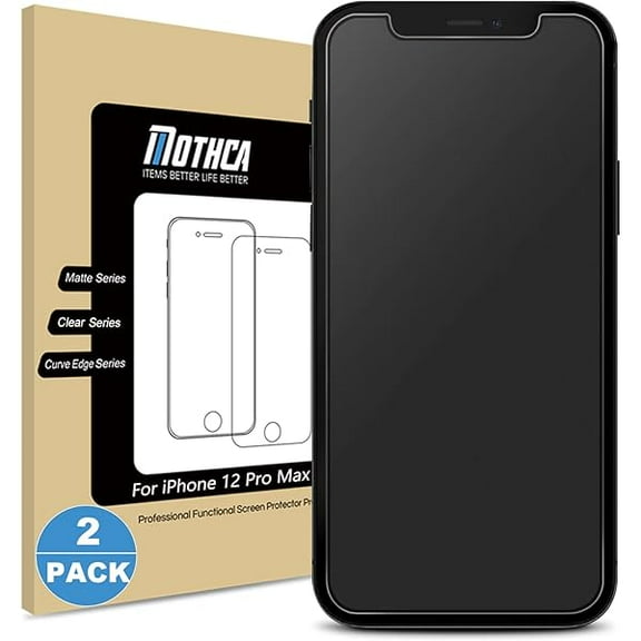 2 Pack Matte Glass Screen Protector for iPhone 12 Pro Max Anti-Glare & Anti-Fingerprint Tempered Glass Clear Film Case Friendly Bubble Free for iPhone 12 Pro Max 6.7-inch (2020)-Smooth as Silk