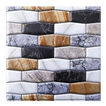ANITYSO Waterproof Peel and Stick Tiles Backsplash Wall Stickers 12x12"  Self-Adhesive PVC Wallpaper for Kitchen Bathroom