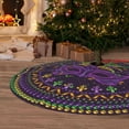 thumbnail image 6 of Festival Purple Christmas Tree Skirt Fleur De Lis Funny Tree Mat for Farmhouse Xmas Holiday Party Decorations Indoor Outdoor 36 Inch, 6 of 6