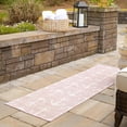 thumbnail image 3 of Unique Loom Outdoor Coastal Collection Area Rug - Ahoy (2' x 6' 1" Runner Pink/Ivory), 3 of 9