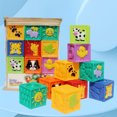 thumbnail image 1 of Gwong Juguete 9pcs / set Bloques de bebé patrón de dibujos animados juguetes de masticación PVC Soft Building Bloques de pila para un regalo Gwong 30011239, 1 of 6