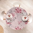 thumbnail image 4 of Ambesonne Floral Fitted Round Tablecloth, Asian Winter Flower Pattern, 40"- 44" Diameter, Burgundy and Pastel Pink, 4 of 5