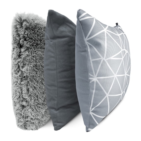Set de 3 Cojines Decorativos Coprire 45 x 45 cm Plata
