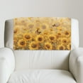 thumbnail image 5 of SCRAWLGOD Sunflower Butterfly Beige 3 Piece Recliner Headrest Protector PU Leather Headrest Cover for Recliner Chair Couch Head Rest Cover for Furniture 17 x 27 Inches, 5 of 7