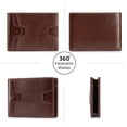 thumbnail image 2 of Front Pocket Wallet for Men Slim Lightweight RFID Blocking Genuine Leather Bifold Thin Wallet with 10 Card Slots, Brown, 2 of 6