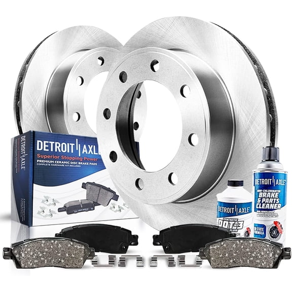 Detroit Axle - Rear Brake Kit for 12-21 Nissan NV1500 NV2500 NV3500 Disc Brake Rotors Ceramic Brakes Pads 2012 2013 2014 2015 2016 2017 2018 2019 2020 2021 Replacement : 14.36" inch Rotor