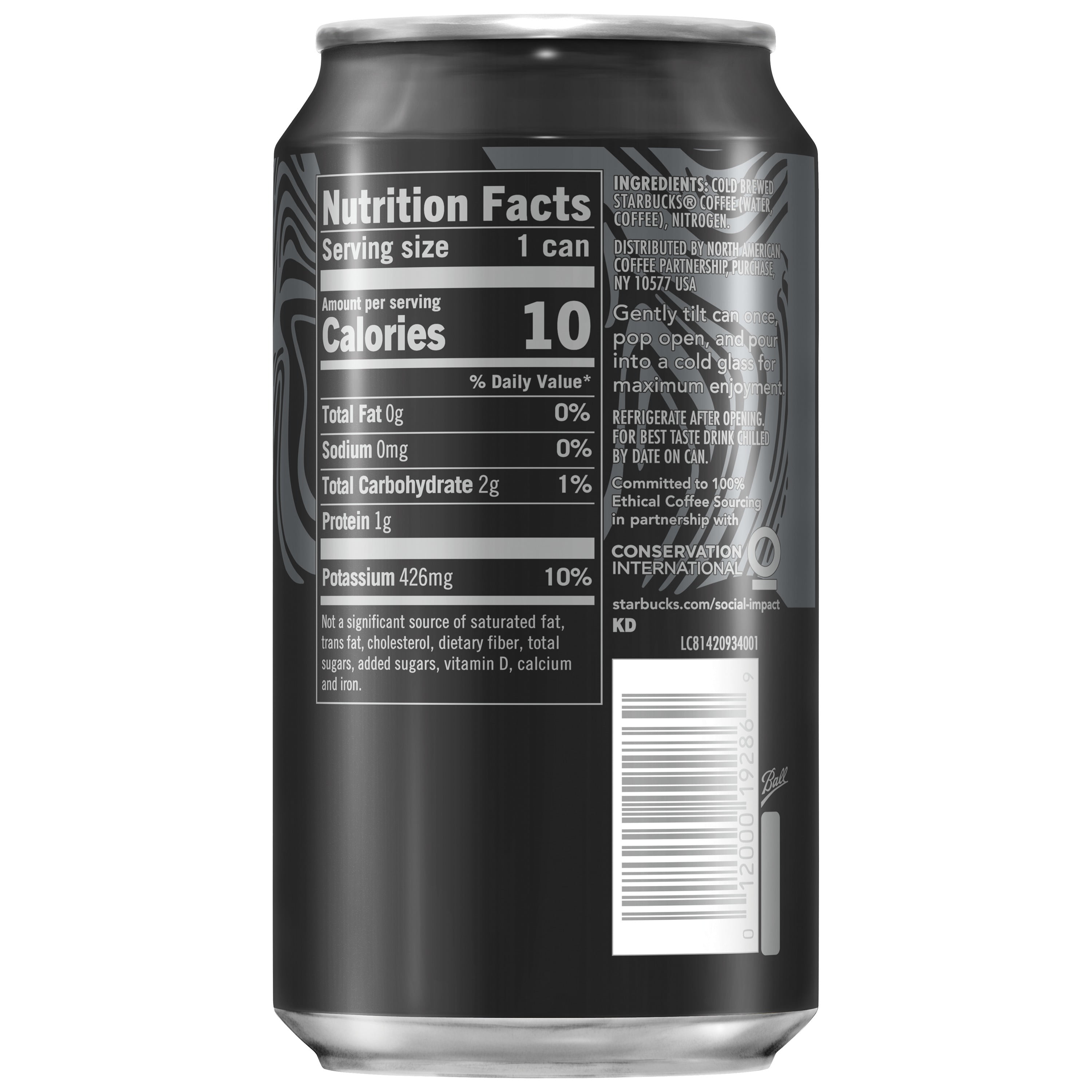 8 Pack Starbucks Nitro Cold Brew Black Unsweetened Premium