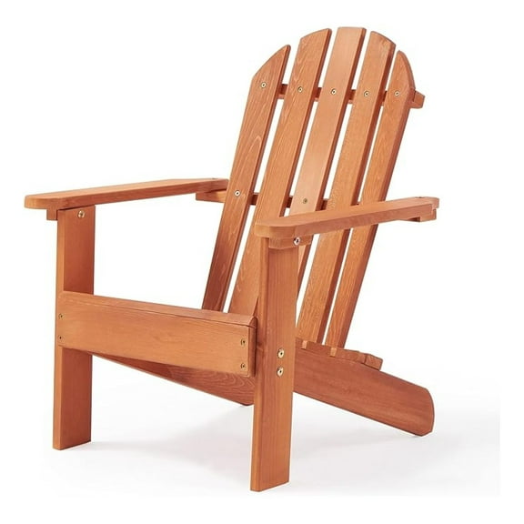 Kids Adirondack Chair Outdoor Wooden - Patio Lawn Garden Furniture for Toddlers - Backyard Porch Pool Use - Weather Resistant - 80 lbs Capacity