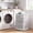 White and Gray, variant on LEDREM Slim Plastic Laundry Hamper with Lid, 19.8 Gal Space-Saving Storage Basket, for Bathroom Bedroom Dorm, Ventilated, Dark Gray