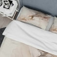 thumbnail image 4 of Designart "Delicate Marble Brown Abstract I" Abstract Bedding Covert Set - Abstract Marble Brown Abstract Bed Set With 2 Shams, 4 of 6