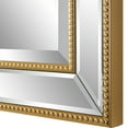 thumbnail image 3 of 32 Inch Wood Wall Mirror, Beveled Mirror Frame, Gold, Saltoro Sherpi, 3 of 5