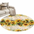 thumbnail image 2 of Area Rug 48in, Farmhouse Sunflower Vintage Star Floor Carpet Living Room Rug, Retro Flower Leaves Non-Slip Welcome Mat Indoor Rugs for Bedroom Dining Room, 2 of 9