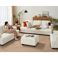 thumbnail image 3 of VANACC Sofa, 2 Piece Set Comfy Couch with Ottoman, Modern Sofa for Living Room, Beige Chenille, 3 of 5