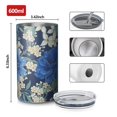 thumbnail image 4 of 20oz Coffee Tumblers Pioneer Flower Floral Print Pattern Stainless Steel Vacuum Insulated Travel Tumbler Coffee Cups Mug with Lid and Straw with Cleaning Brush for Cold & Hot Drinks, 4 of 5