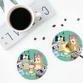 thumbnail image 5 of Saiise 4 Pcs Leather Coasters for Drinks Coaster Sets Drink Table Cup Coasters for Living Room Kitchen Coffee Decor,Bluey, 5 of 8