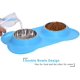 thumbnail image 3 of Cuencos para perros y gatos Cuencos dobles de acero inoxidable para comida y agua para perros con alfombrilla de silicona antideslizante antideslizante, cuencos para comederos de mascotas Tazón pequeño para cachorros para perros pequeños Gatos Azul BANYUO Electrónica, 3 of 6