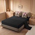 thumbnail image 3 of Erosebridal Wildlife Cheetah Print 7-Piece Twin Bedding Sets For Kids Girls,Pink Bow Letter F Initial Bedding Comforter Set,Black Reversible, 3 of 7