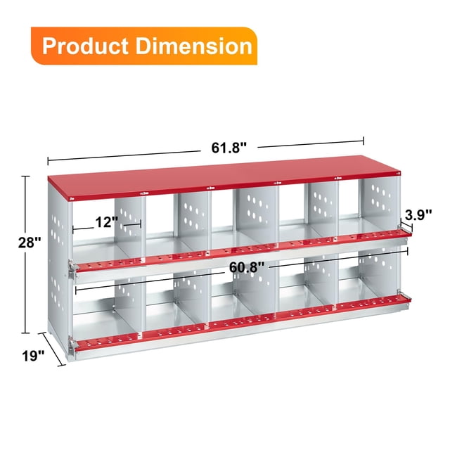 Cherish Chicken Nesting Box, Easy Egg Collection Large Vented Holes Chicken Coop Equipment with Vented Holes, Heavy Duty Chicken Nesting Boxes for Hens, Rabbits, Ducks