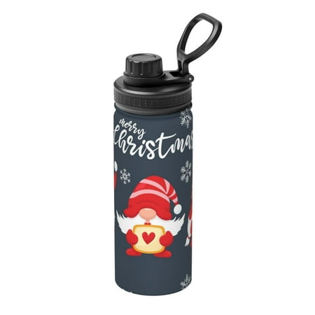 

Gaeub Cute Christmas Gnomes (2) Print Stainless Steel Water Bottle 18oz Sports Insulated Kettle for Women Men Suitable as a Gift