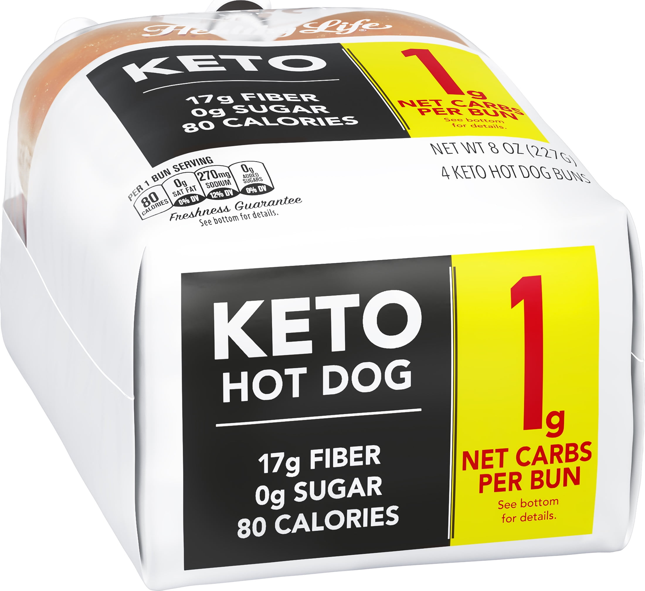 Lewis Bake Shop Healthy Life Keto White Hot Dog Buns, 4 Count, 8 oz