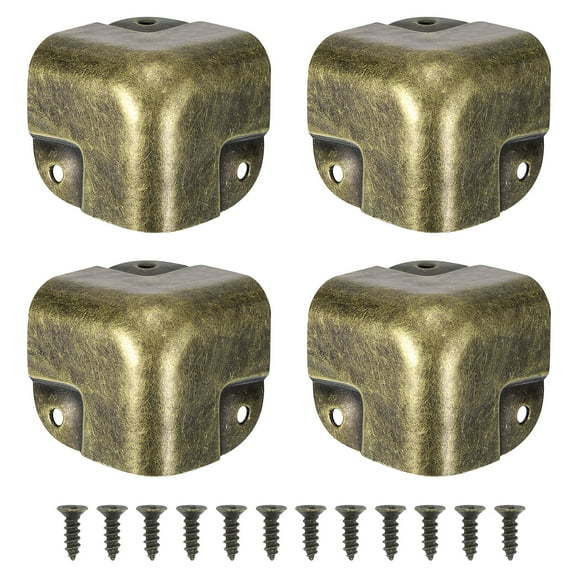 4 Pcs Decorative Box Corner Covers, 37mm Metal Edge Guard, Bronze