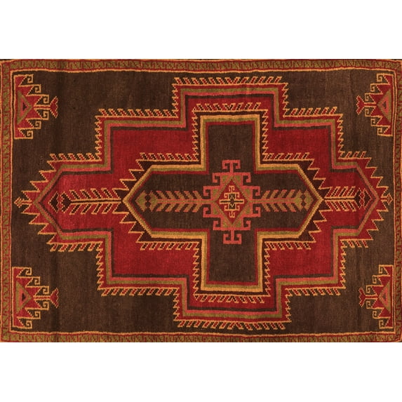 Ahgly Company Indoor Rectangle Persian Orange Traditional Area Rugs, 6' x 9'