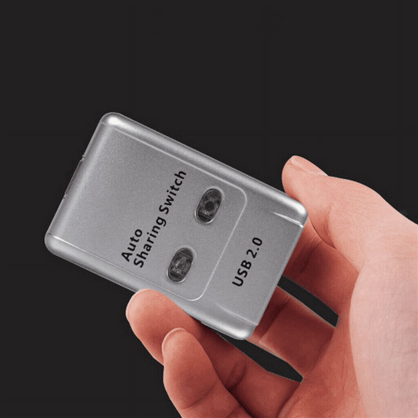 5X USB 2.0 Auto Sharing Switch 2 Port HUB Adapter Switcher for 2 PC Printer USB Switch Devices Support,5 x switcher,Silver