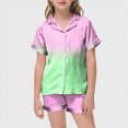 thumbnail image 4 of TOWED22 Girls Pajamas Set 2 Pcs Stretch Soft Pjs Loungewear Button-Down Sleepwear for kids,8-9 Y, 4 of 5