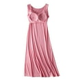 thumbnail image 5 of BONIXOOM Matching Family Christmas Pajamas Womens Pajamas Sleepwear Drawstring Sleeveless Plaid Sleep Dress Pink M, 5 of 5