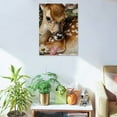 thumbnail image 5 of FCXZI Wall art prints Deer sleeping on flowers Spring woodland Animal painting Living room and bedroom Office decoration Canvas painting 12x16in, 5 of 5