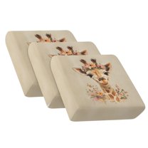 Xixirimido Couch Cushion Cover Non-Slip Sofa Cover with Elastic Bands Universal Armchair Cushion Slipcover Replacement Furniture Protector, Giraffe Floral Beige