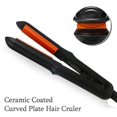 thumbnail image 2 of Curved Plate Hair Cruling Irons Ceramic Hair Curler Straightener Ptc Heater Crescent Panel Flat Iron Fast Heat Straight Styler, 2 of 5