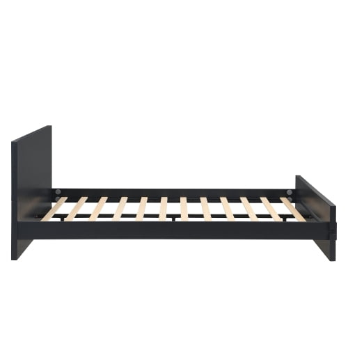 Euroco Wood Queen Size Platform Bed, Heavy-Duty Bamboo Bed Frame, Black