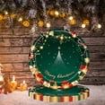 thumbnail image 2 of Diconna Green Christmas Party Decoration Paper Plates Tissue Paper Tablecloth Disposable Tableware Set, 2 of 8