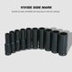 thumbnail image 2 of Juego de llaves de Vaso de impacto li wang 10 piezas 1/2 pulgada Negro, 2 of 5
