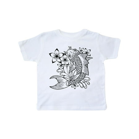 

Inktastic Koi Fish Illustration Black Gift Toddler Boy or Toddler Girl T-Shirt