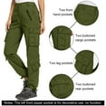 thumbnail image 6 of TRGPSG Women's Cargo Pants with 8 Pockets Cotton Casual Work Pants Y2k Camo Cargo Pants(No Belt),Armygreen 10, 6 of 11