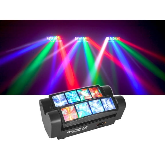 Rockville Spyder LED (8) Beam Moving Head Motorized DMX DJ/Party/Club Pro Light