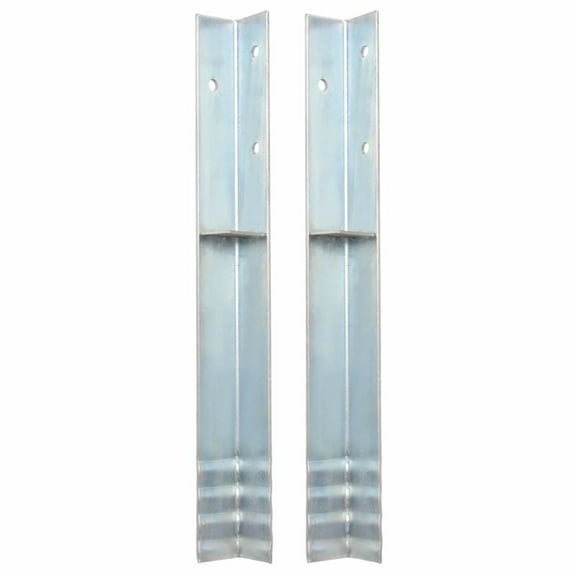 Casafoyer L-shaped Ground Anchors 2 pcs Galvanised Steel 2"x2"x19.7"