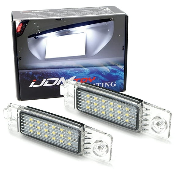 OEM-Fit 3W Full LED License Plate Light Kit For 2008-13 Toyota Highlander & 99-03 Lexus RX300, Powered by 18-SMD Xenon White LED