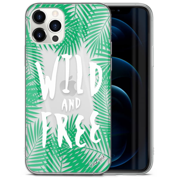 Case Yard iPhone-12/12-Pro Case Clear Soft & Flexible TPU Ultra Low Profile Slim Fit Thin Shockproof Transparent Bumper Protective Cover Drop Protective Cell Phone Cases (Wild & Free Palm Tree)