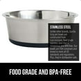 thumbnail image 3 of Dog Bowl Set of 2, Heavy Duty Stainless Steel Bowls by GORILLA GRIP, Holds 2 Cups, Black, 3 of 8