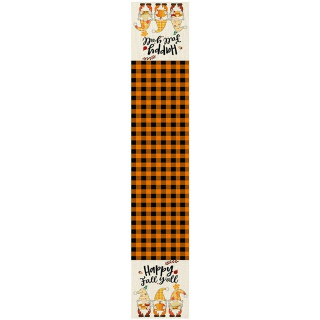 TIELUTT Thanksgiving Table Runner Fall Thanksgiving Table Runner For Party For Farmhouse Kitchen Home Dining Chambray Table Fall Table Runners 60 Inches Long Fishnet Table Small Christmas Table Table
