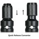 thumbnail image 5 of Paquete de 2 adaptadores de vaso hexagonal de 1/2" cuadrado a 1/4", convertidor de mandril de trinquete de impacto de liberación rápida y vaso portapuntas de destornillador, 5 of 5