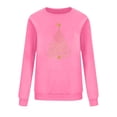 thumbnail image 6 of Womens Crewneck Sweatshirts - Christmas Tree Printed Graphic Loose Pullover Holiday Tops for Women Casual Festive (M, Pink 09), 6 of 6