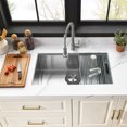 thumbnail image 3 of Kingston Brass GKUS321910 Uptowne 32-Inch Stainless Steel Single Bowl Undermount Kitchen Sink with 6-Piece Kitchen Accessory Set in Brushed, 3 of 11