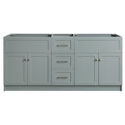 ARIEL HAMLET 72 IN. DOUBLE SINK BASE CABINET IN GREY