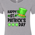 thumbnail image 4 of Inktastic Happy St. Patrick's Day Green Hat and Clovers Women's T-Shirt, 4 of 5